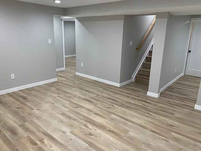 Living room in basement