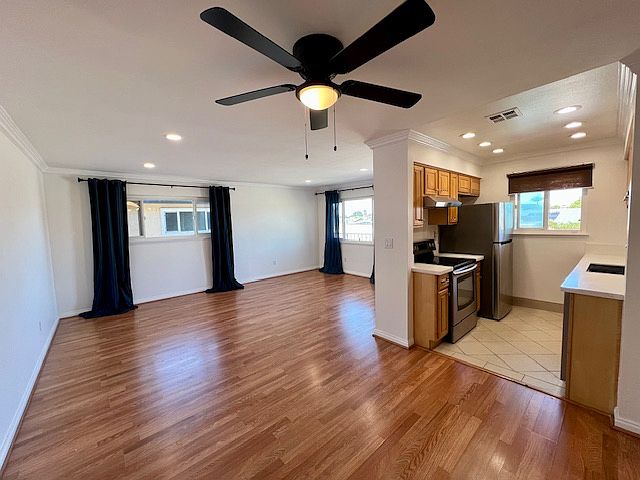 Living, dining and kitchen