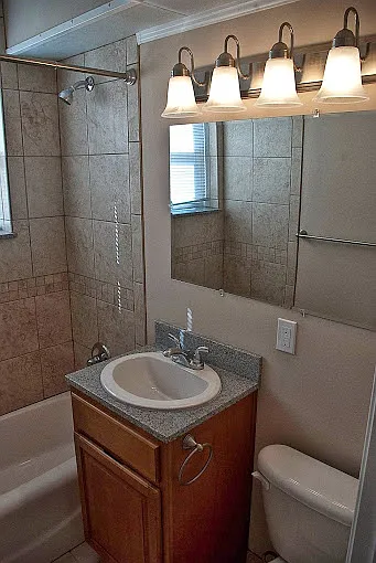 Italian tile throughout the bathroom.