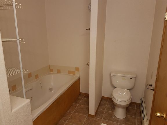 Master bath jetted tub and toilet