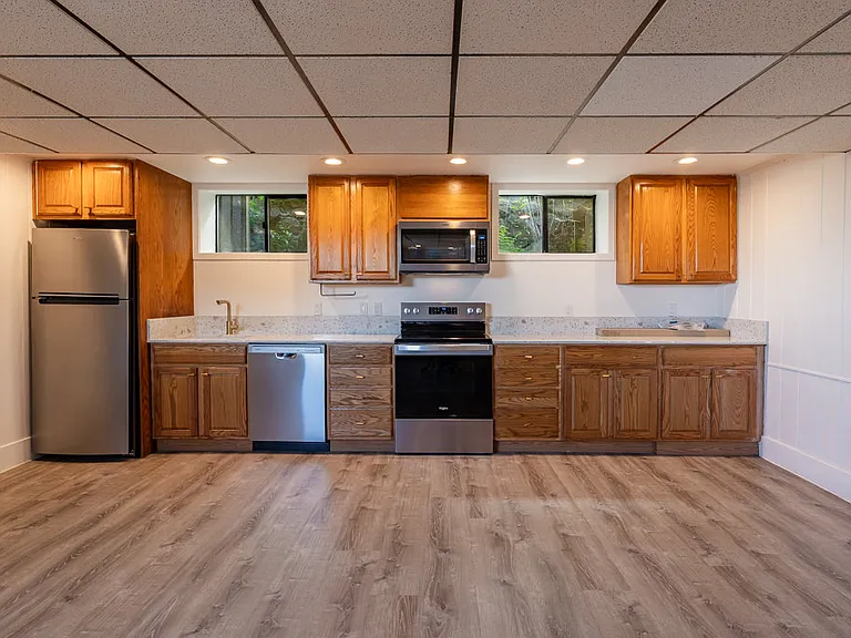 Large kitchen with plenty of counter space and brand new appliances