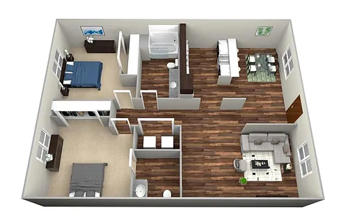 Floor plan 2 Bed 2 Bath