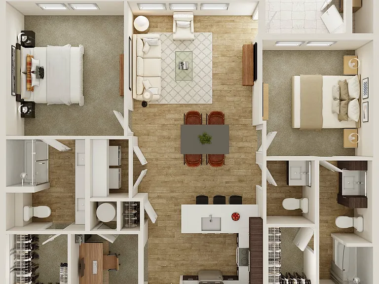 2 Bedroom | 2.5 Bath | 1227 SF 2 Bedroom | 2.5 Bath | 1227 SF