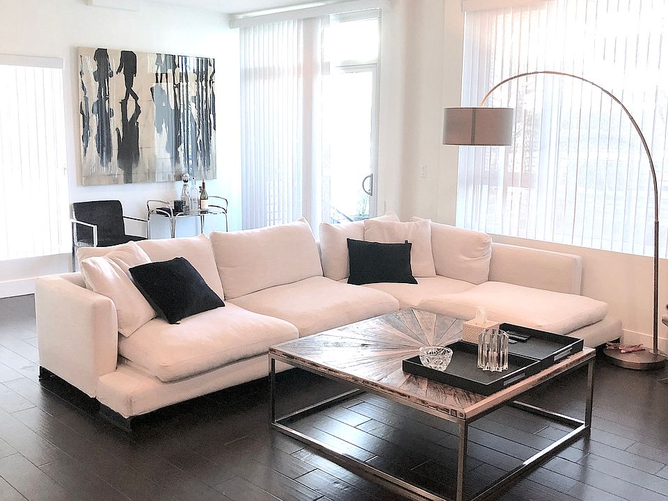 Living area looking towards sliding doors to private patio