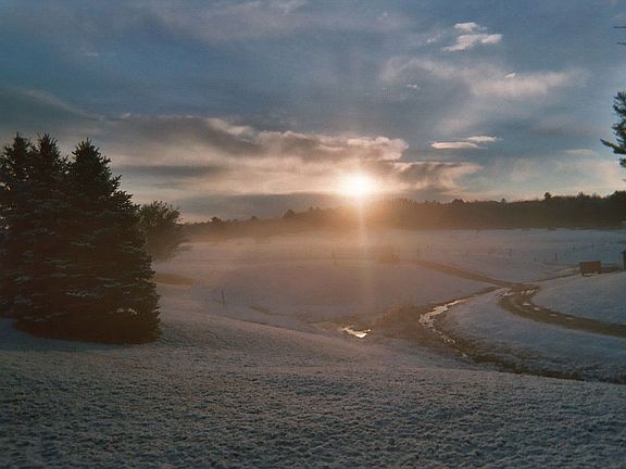 sunrise view from back yard