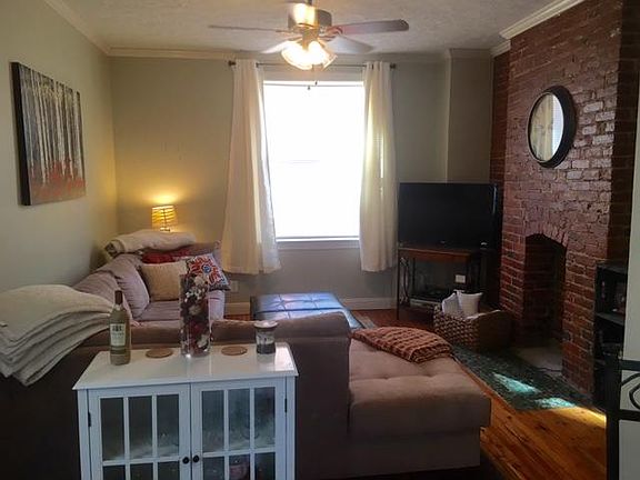 Living room, decorative fireplace