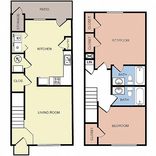 Floor plan 2BR Townhome