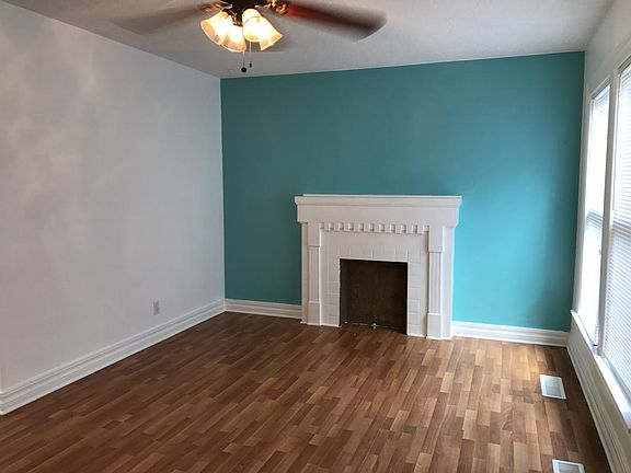 Living room with mock fire place