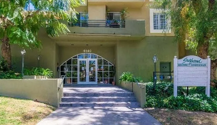 The front of the condo building.