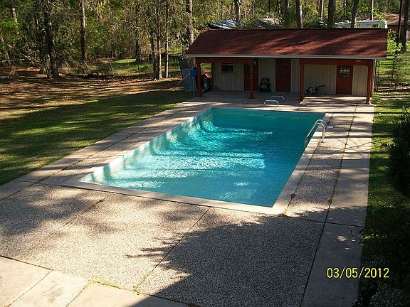 pool and pool house