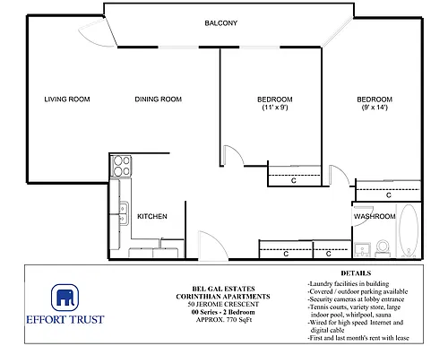 Floor plan Apartment - 2 Bedroom - Small 2 Bed 1 Bath