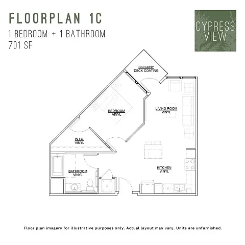 Floor plan 1 Bedroom 1 Bath Market