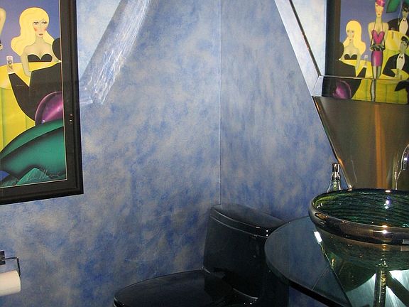 Powder room with Robert Jones signed sink