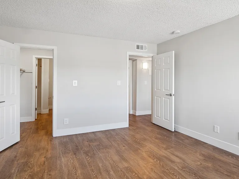 Master bedroom with bathroom accessed through walk-in closet