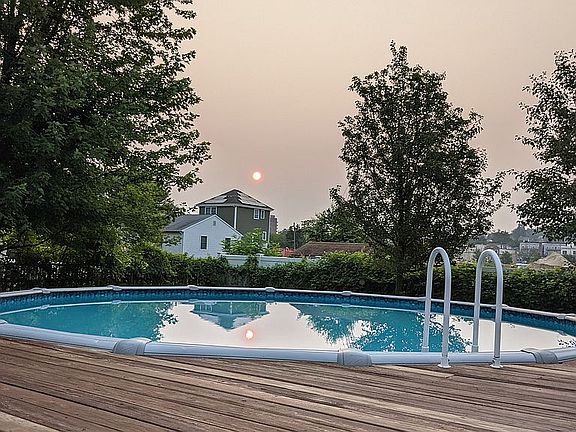 Moon reflection in pool.