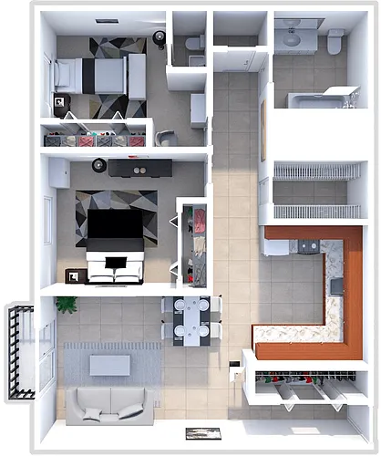 Floor plan Two Bedroom One and a Half Bathroom