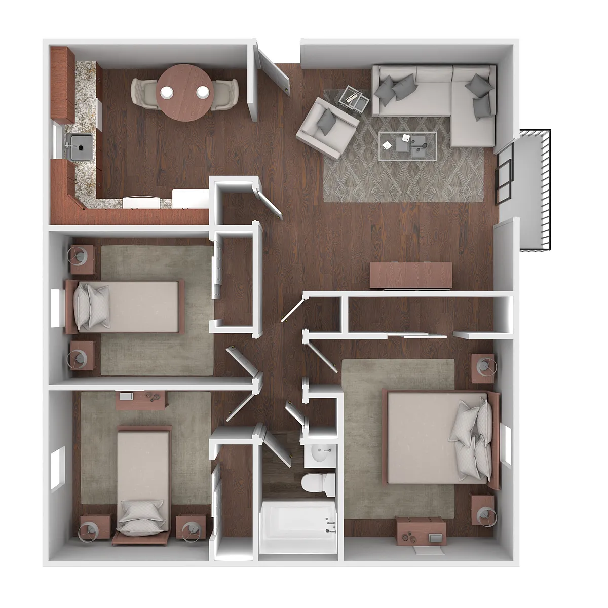 Floor plan Three Bedroom