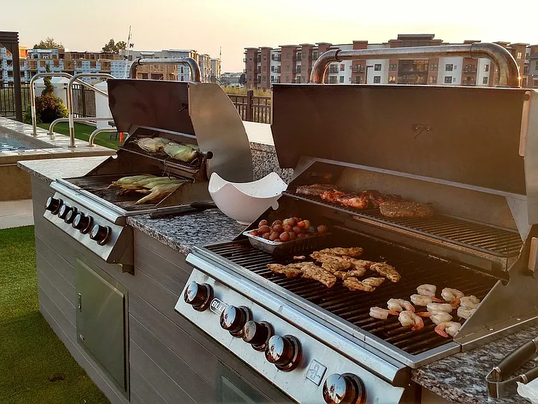 Grills on the Pool Deck