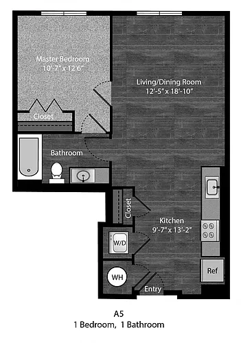 Floor plan Dickens - 1Bed