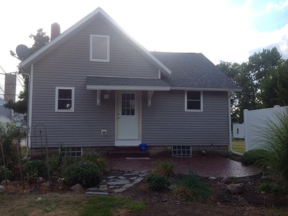Stamped concrete patio.