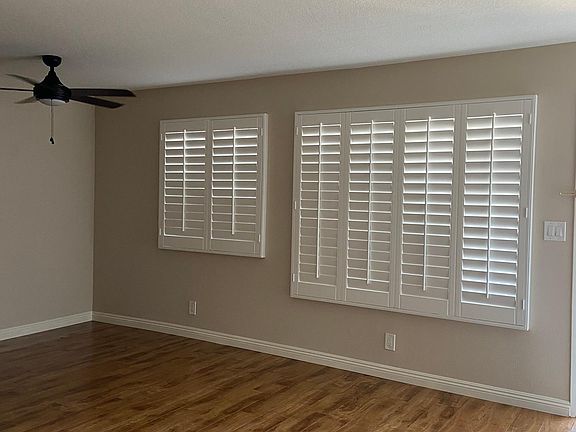 plantation shutters in the front room