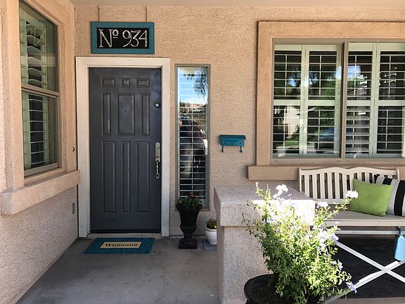 Porch set back from driveway