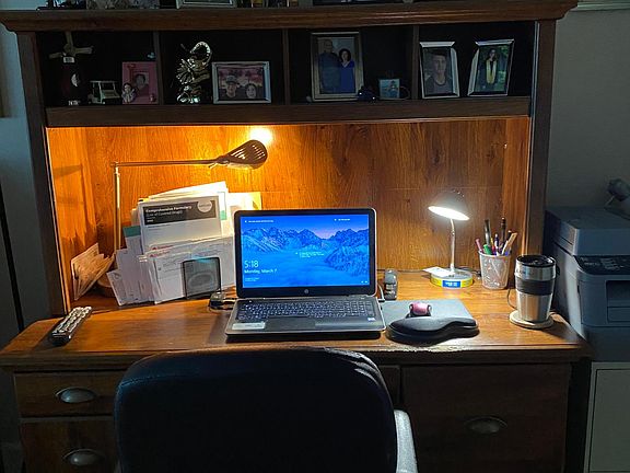 Desk in bedroom