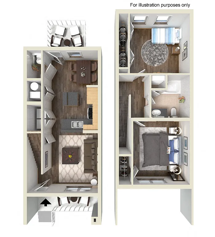 Floor plan 2 Bedroom Townhouse