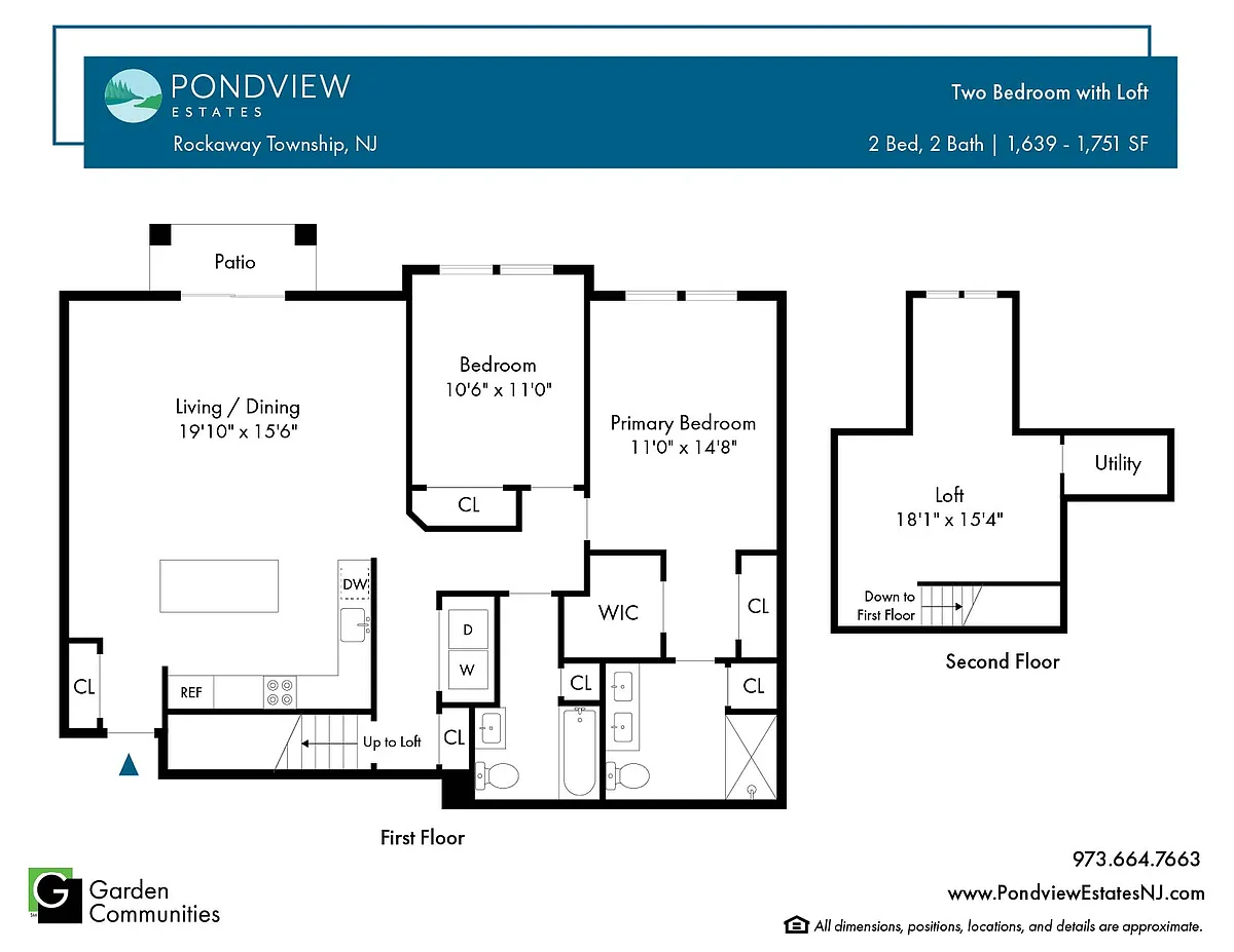 Floor plan $1.83/sq.ft. - Two Bedroom with Loft