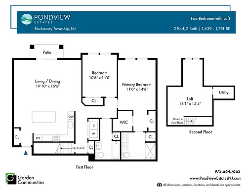 Floor plan $2.01/sq.ft. - Two Bedroom with Loft