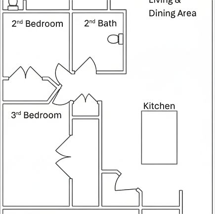 Estimated floor plan. Not drawn to scale.