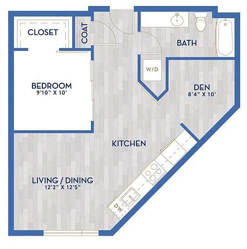 Floor plan B7 - Urban One Bed + Den