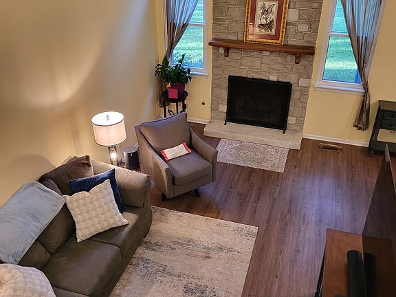 Upstairs view of fireplace