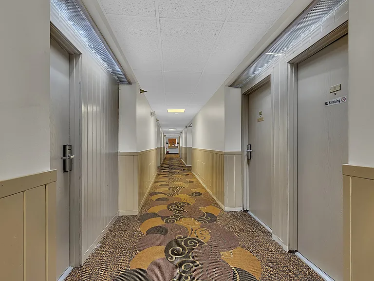 Clean, well-maintained common areas with easy unit access.