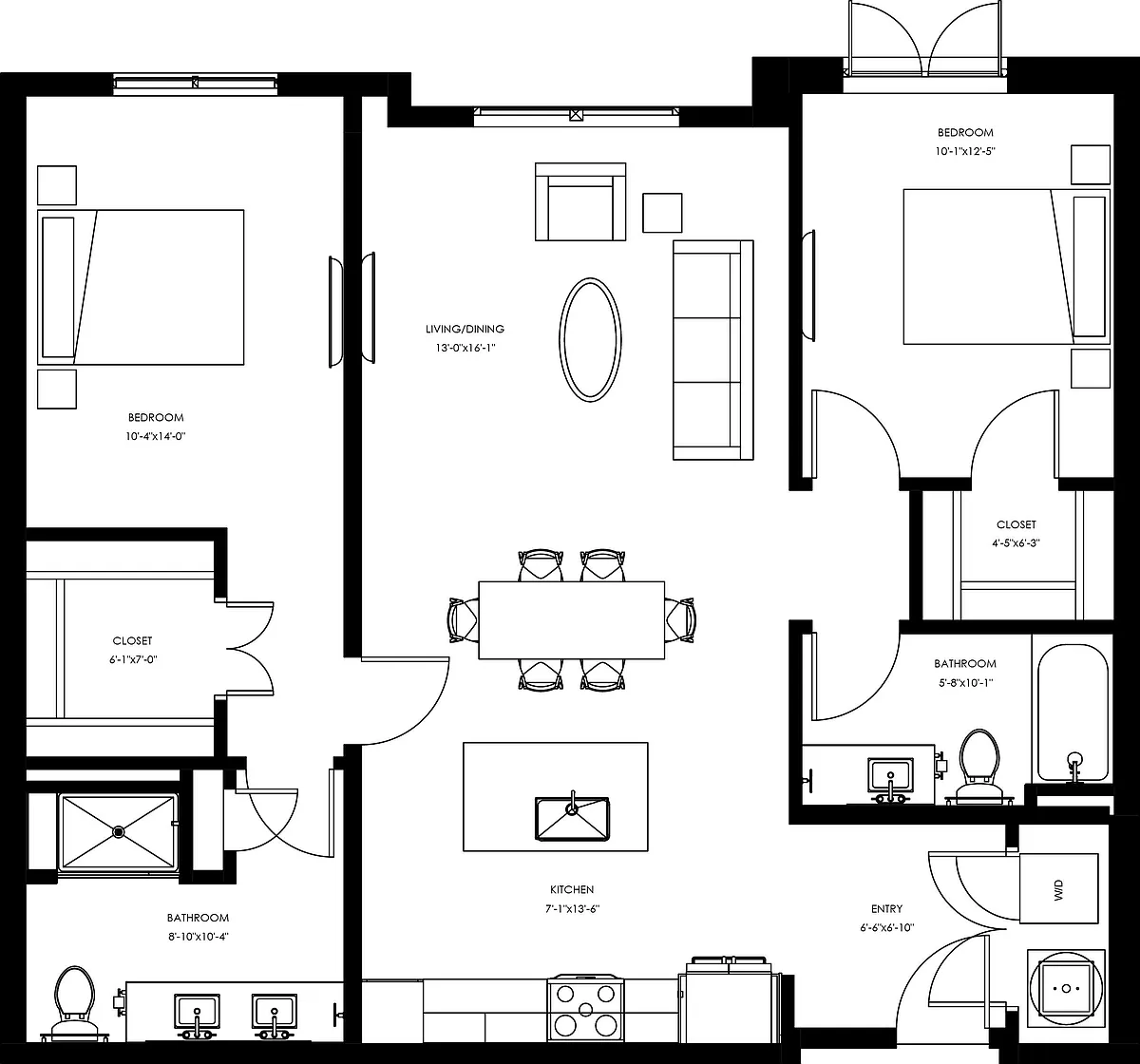 Floor plan B2 - Two Bedroom