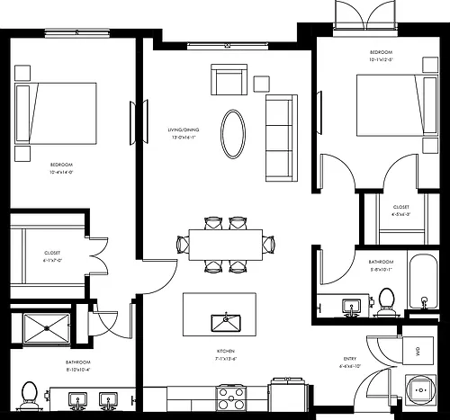 Floor plan B2 - Two Bedroom