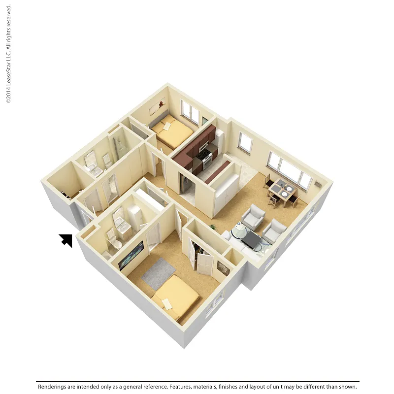 Floor plan 2 Bedroom - C1