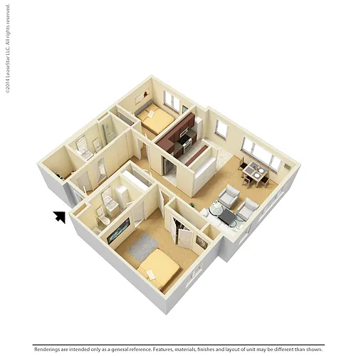 Floor plan 2 Bedroom - C1