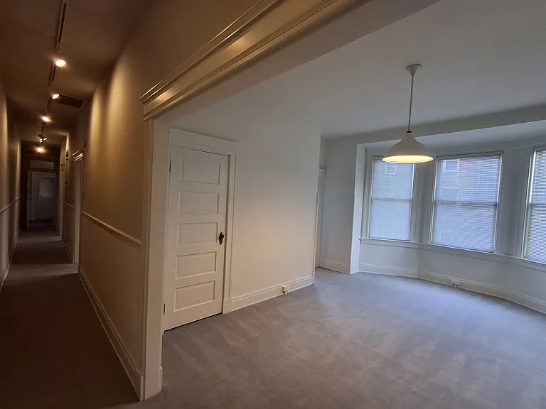 Looking down the gallery from outside the living room.