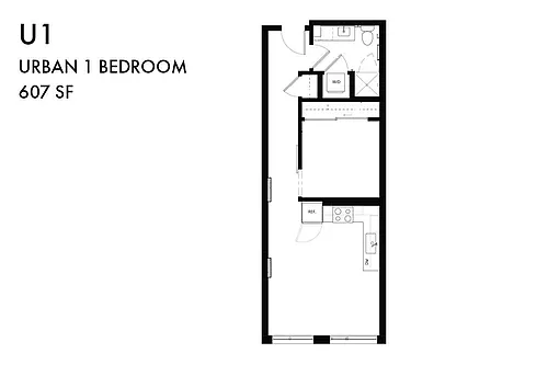 Floor plan Urban 1 Bedroom U1