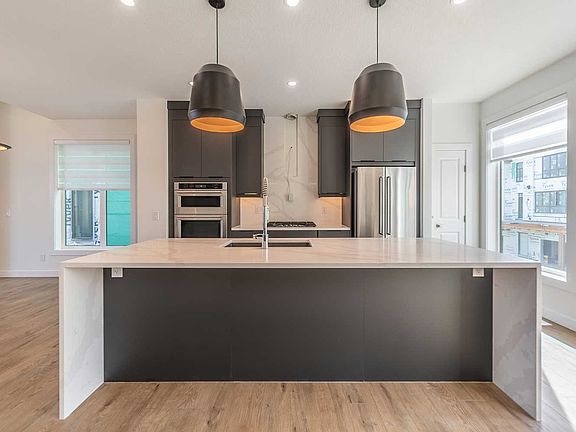 A photo of the kitchen of the Stanley model townhome in Calgary by Brookfield Residential