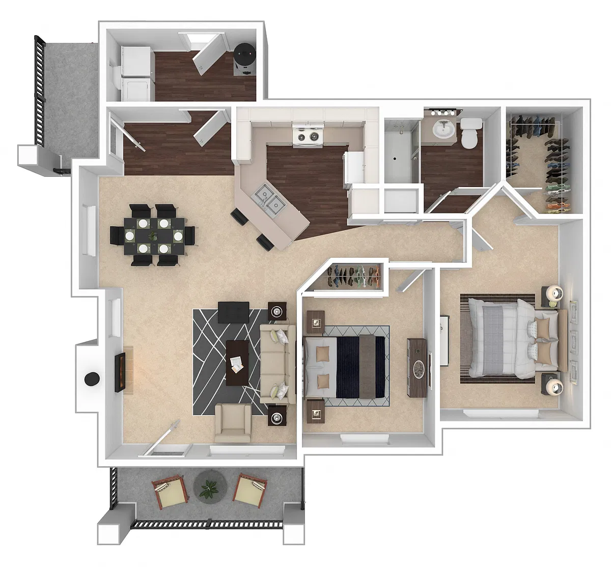 Floor plan 2x1 B3 - Renovated