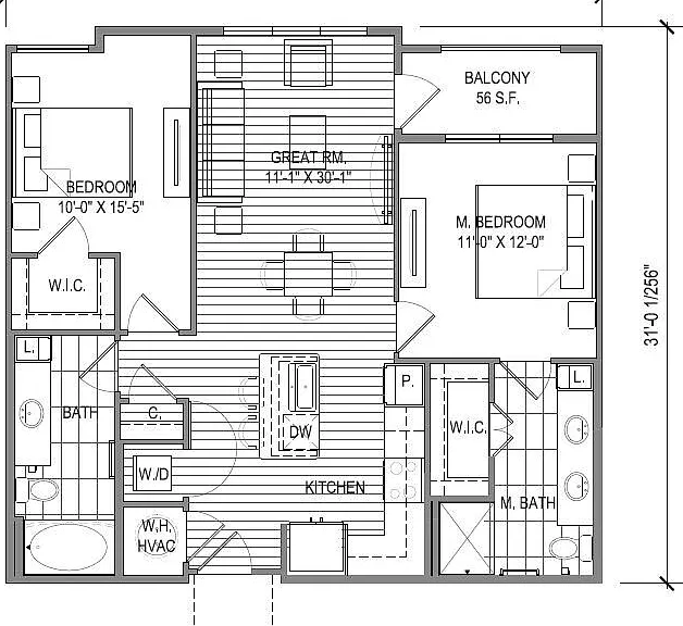The Sawyer Providence Farm - B1 - 2 Beds - 2 Baths - 954 Sq. ft.