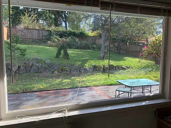 View from kitchen to yard