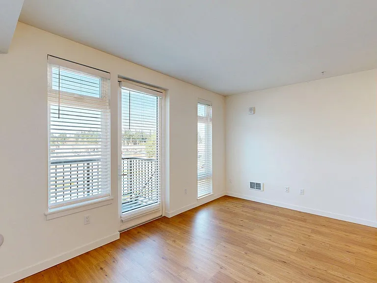 Apartment Living Room with Wood-Style Flooring.