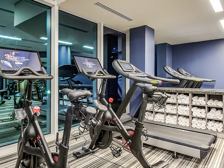 Modern fitness center with cutting edge, high tech equipment
