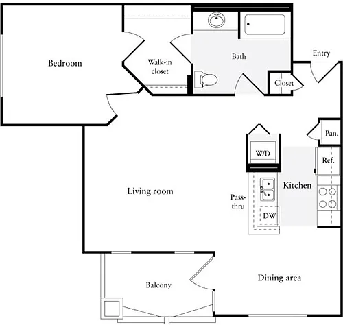 Floor plan 1 Bedroom D