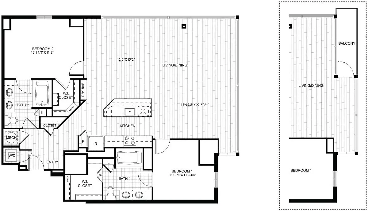Floor plan 2 Bed/2 Bath-T_C01