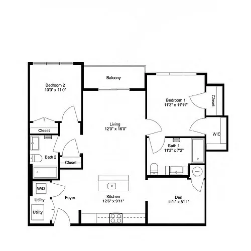 Floor plan B13-D 2Dx2