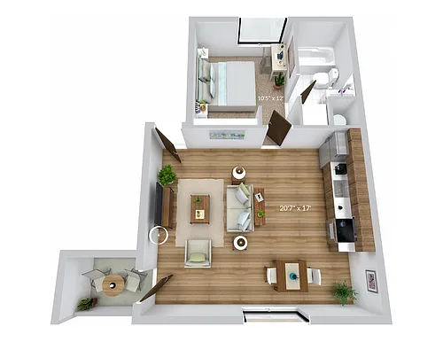 Floor plan 1x1D
